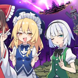 This is a pixiv picture whose title is エンドな世界でもピース！！.