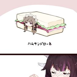 This is a pixiv picture whose title is ハムで挟んだサンドローネ.