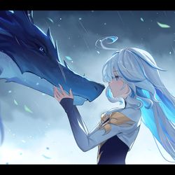 This is a pixiv picture whose title is 女神と龍🫧.