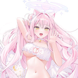 This is a pixiv picture whose title is 🐱🪽🩷.