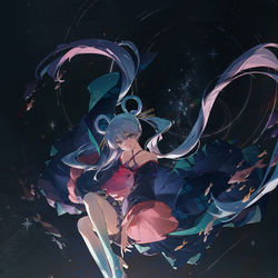 This is a pixiv picture whose title is 星降る海.