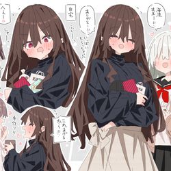 This is a pixiv picture whose title is 先生と問題児？の百合：糖.