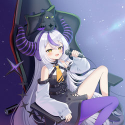 This is a pixiv picture whose title is 【お仕事告知】holoOCG『ラプラス・ダークネス』.