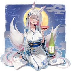 This is a pixiv picture whose title is 日本酒ラベル.