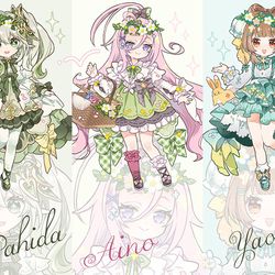 This is a pixiv picture whose title is 【春コミグッズ】ピクニックアクスタ.