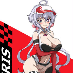 This is a pixiv picture whose title is 『レースクイーンクリスちゃん！』.