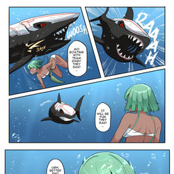 This is a pixiv picture whose title is “Grim Shark Attack”.