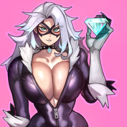 This is a pixiv picture whose title is Black Cat🖤💎.