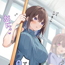 This is a pixiv picture whose title is バスでの出来事.