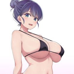 This is a pixiv picture whose title is 黒ビキニ.