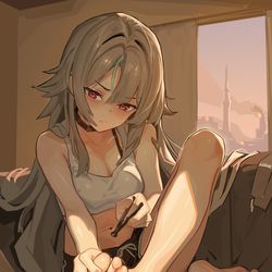 This is a pixiv picture whose title is 【OC】剪趾甲（画师：TTC）.