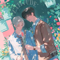 This is a pixiv picture whose title is 『泉月と聡一ノベル＆コミックアンソロジー「Latitude」』.