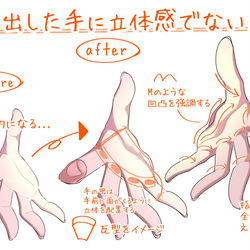 This is a pixiv picture whose title is 突き出した手に立体感でない人へ.
