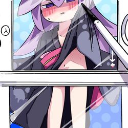 This is a pixiv picture whose title is 隠れてるからセーフ理論.