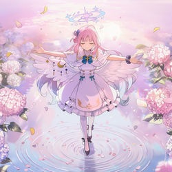 This is a pixiv picture whose title is 聖園ミカ生誕祭.