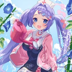 This is a pixiv picture whose title is 水やりハナエ.