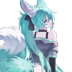 This is a pixiv picture whose title is 狐狐miku.