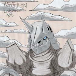 This is a pixiv picture whose title is Aggron 🛡️🔨💥⛰️✨🐾🛡️🪨🌩️💪🏻.