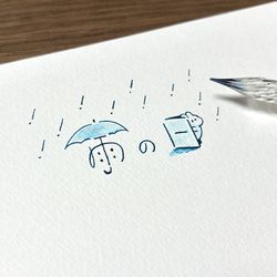 This is a pixiv picture whose title is 雨の日のガラスペン.