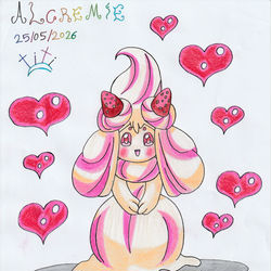 This is a pixiv picture whose title is Alcremie 🍰🍓🍦 🎂💖✨🌸🩷🍬🧁.