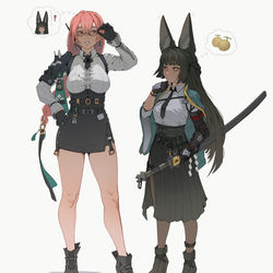 This is a pixiv picture whose title is Yanagi and Miyabi.
