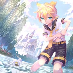 This is a pixiv picture whose title is 異世界転移.