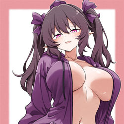This is a pixiv picture whose title is 裸パーカーはたて.
