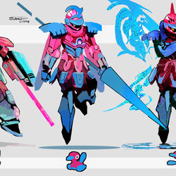 This is a pixiv picture whose title is ポリゴンの騎士たち（ポケモン）.