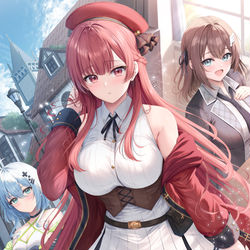 This is a pixiv picture whose title is 現実×ファンタジー.