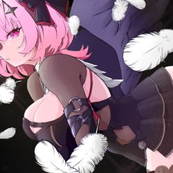 This is a pixiv picture whose title is 夜のターン制バトル.