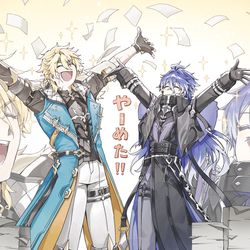 This is a pixiv picture whose title is おサボりおじさんズ.
