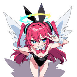 This is a pixiv picture whose title is “天使”と“バニースーツ”.