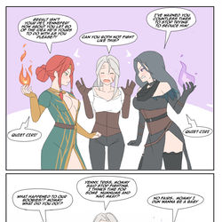This is a pixiv picture whose title is Geralt's Girlfriends Timeout!.
