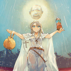 This is a pixiv picture whose title is 水無月の麦茶.