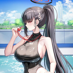 This is a pixiv picture whose title is 競泳水着リオ.
