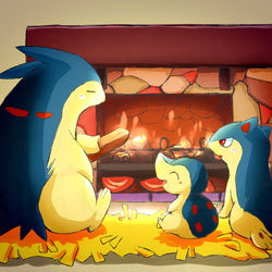 This is a pixiv picture whose title is 暖炉.