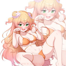 This is a pixiv picture whose title is ひっくりかえった犬のポーズねねち.