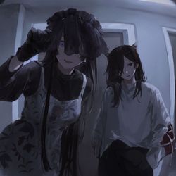 This is a pixiv picture whose title is 日狭美と残無.