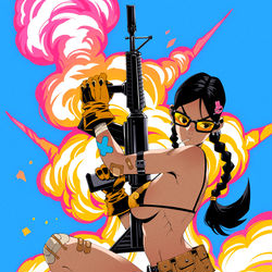 This is a pixiv picture whose title is gun honey.