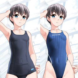 This is a pixiv picture whose title is 旧スク×競泳.