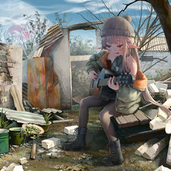 This is a pixiv picture whose title is 不要永远留在这片土地.