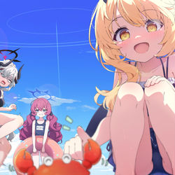 This is a pixiv picture whose title is 海 #5｜イブキと🦀.