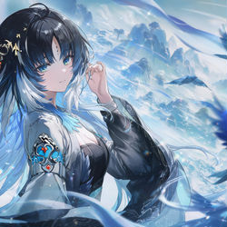 This is a pixiv picture whose title is 伴风归.