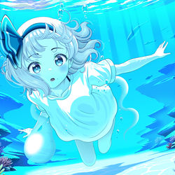This is a pixiv picture whose title is お魚さんと一緒.