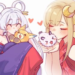This is a pixiv picture whose title is mama's kiss.