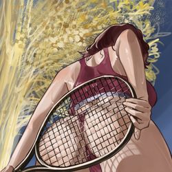 This is a pixiv picture whose title is 纵使法环支离破碎，也请您当上网球之王.