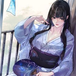 This is a pixiv picture whose title is 毎日暑すぎて、雪女さんをお招きしたいそんな日々.