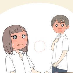 This is a pixiv picture whose title is 教室のエアコンが壊れて暑さで思考力が著しく低下した女の子.