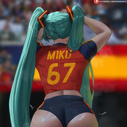 This is a pixiv picture whose title is Miku Española /World Cup.
