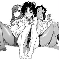 This is a pixiv picture whose title is 仲良し三人組（制服のすがた）.